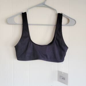 Missguided Rib Sport Crop Bikini Swim Top